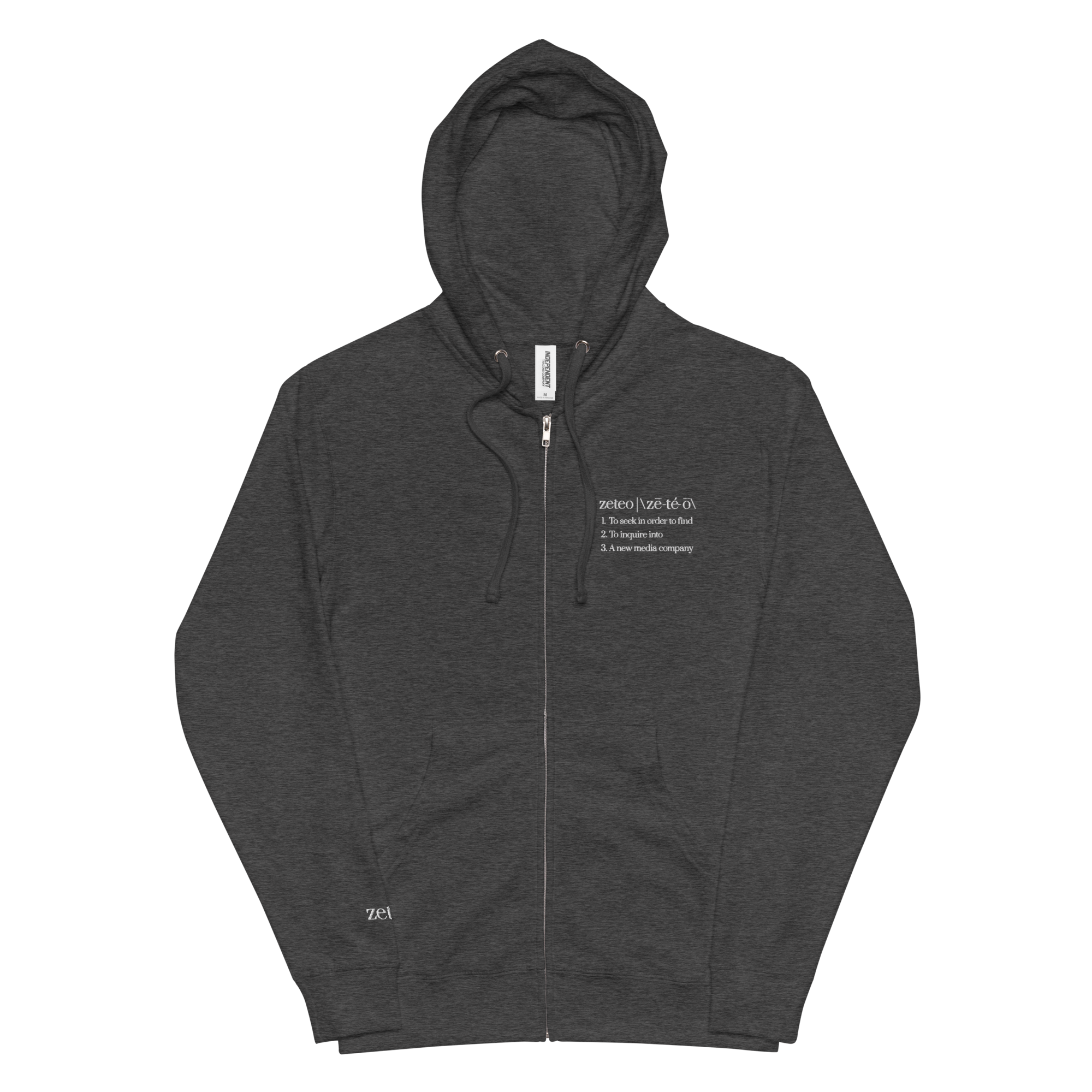 Zeteo Embroidered Full Zip Fleece Hoodie - Definition