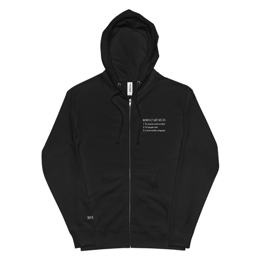 Embroidered Full Zip Fleece Hoodie - Definition